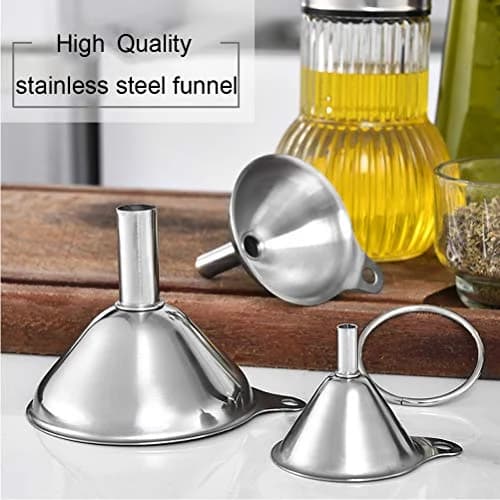 Stainless Steel Funnel Set – Three Sizes for Easy Transfer of Liquids and Powders