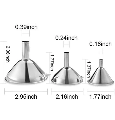 Stainless Steel Funnel Set – Three Sizes for Easy Transfer of Liquids and Powders