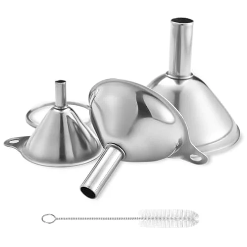 Stainless Steel Funnel Set – Three Sizes for Easy Transfer of Liquids and Powders