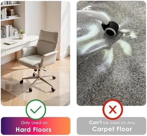 36 x 48 Inch Clear Hard Floor Chair Mat for Office & Home, Protects Wood Tile & Other Hard Surfaces