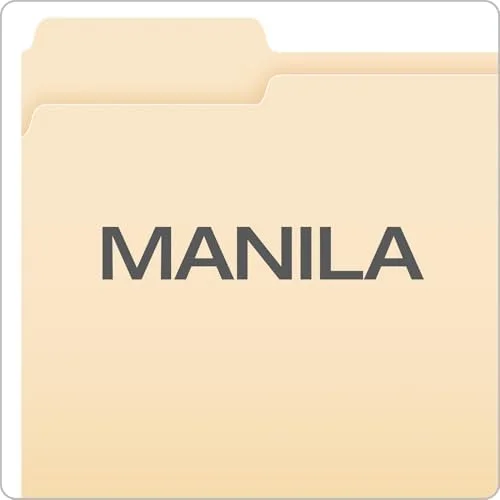 250-Count Heavy-Duty Manila Letter-Size File Folders with 1/3-Cut Tabs for Office, Classroom and Home Document Organization