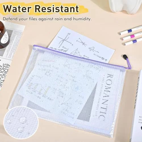 26-Piece Mesh Zipper Storage Pouches, 8 Size Clear Waterproof Zippered Organizer Bags for Office, School, Travel & Home Organization